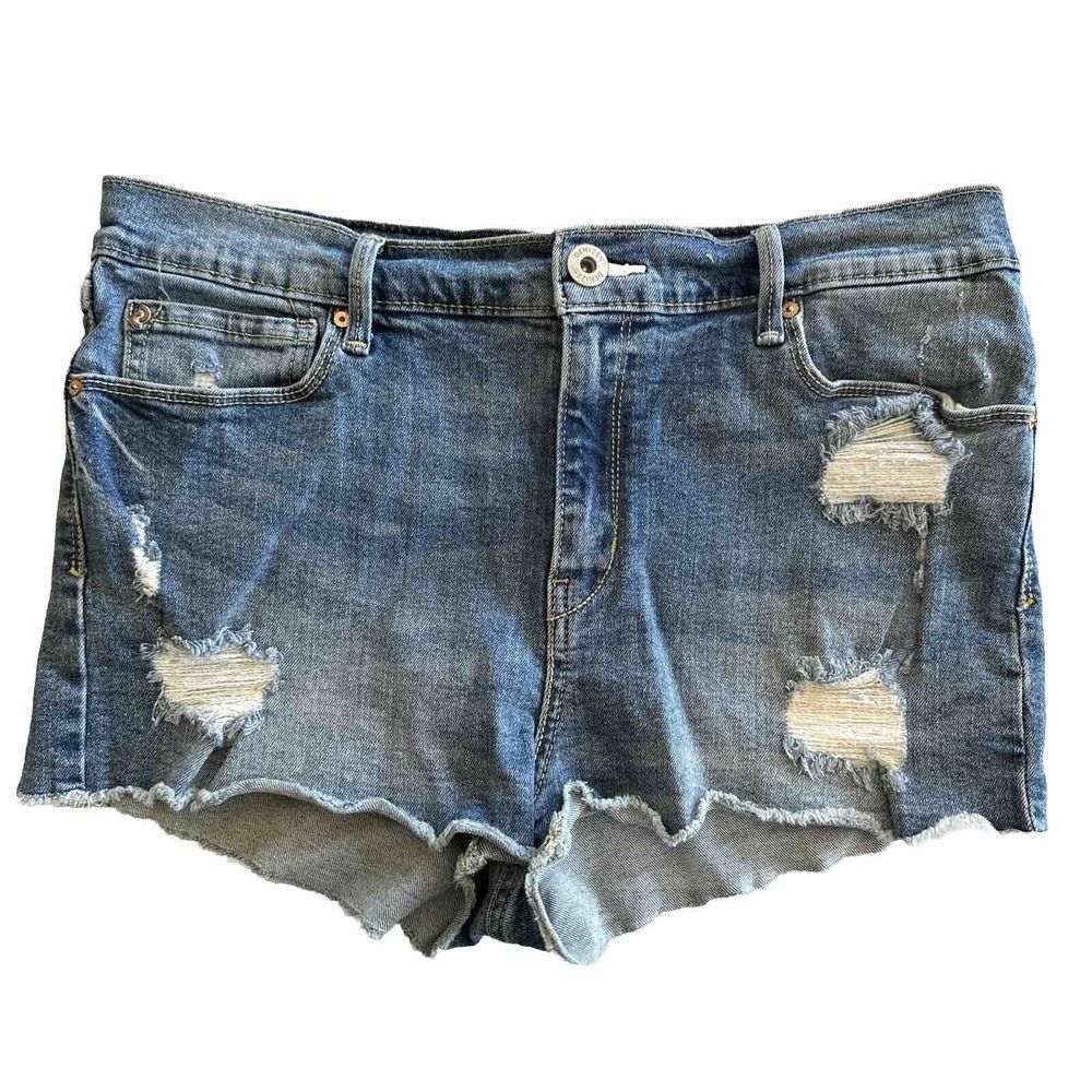 Levi's Denizen cheeky high rise cutoff denim‎ jean shorts Dark wash size 13/W31